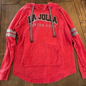 Women's red lightweight La Jolla Waterpolo hoodie size large